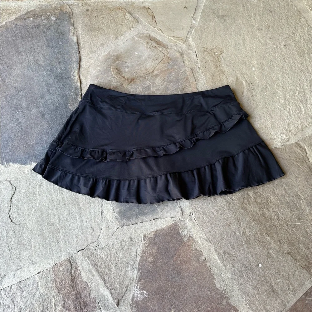 Nike Women's Black Ruffle tennis Skirt - Picture 3 of 8